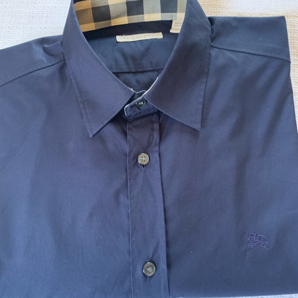 Burberry Blue Casual Button Down Shirt